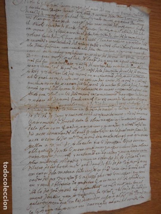 Manuscrits anciens: ANTIGUO MANUSCRITO CATALAN VILLA CALDES DE MONTUI. CALDAS MONTBUY 1604?