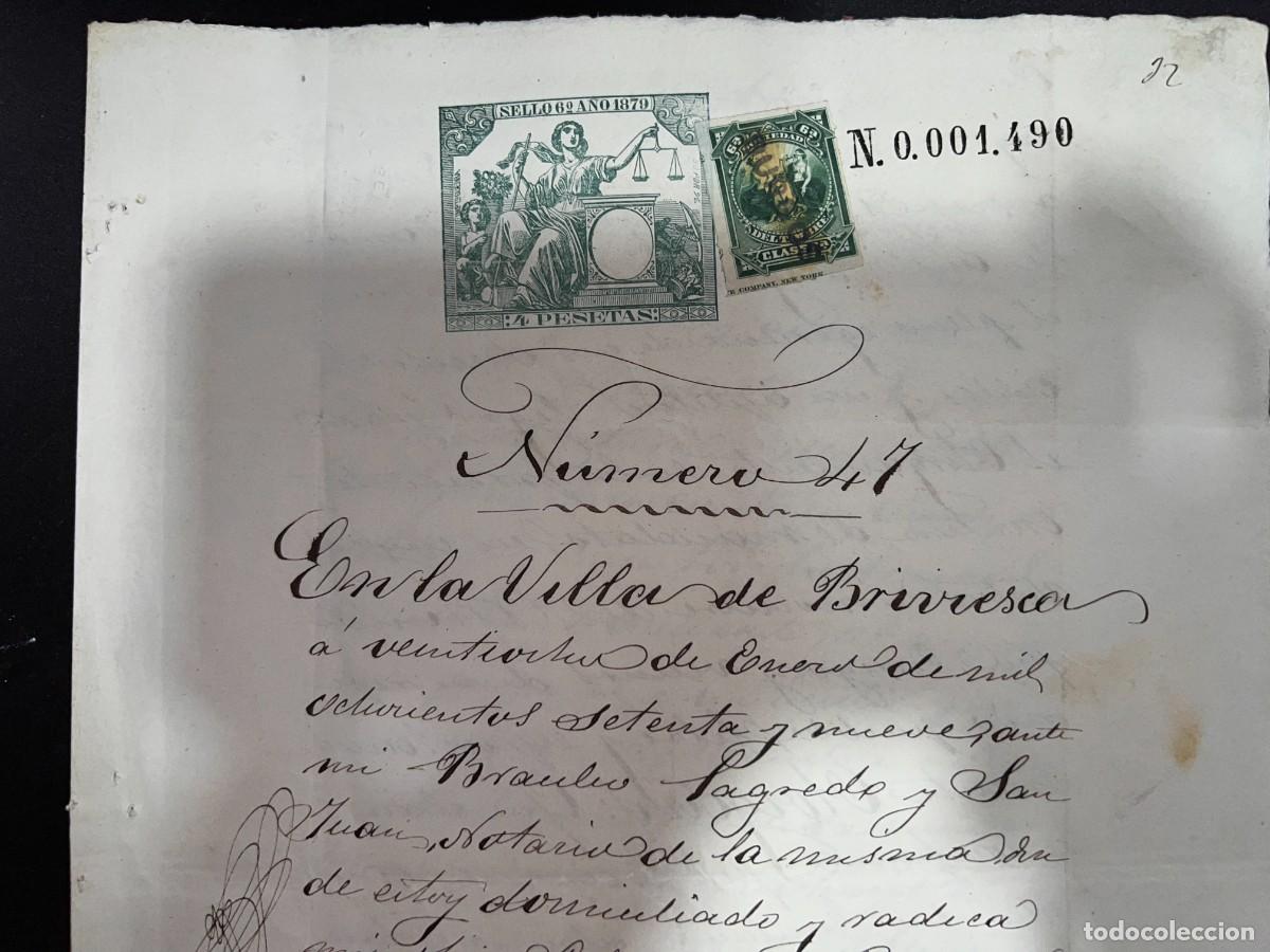 Manuscritos antiguos: BRIVIESCA - BURGOS, 1879. PODER PARA PLEITOS.VER FOTOS - Foto 2