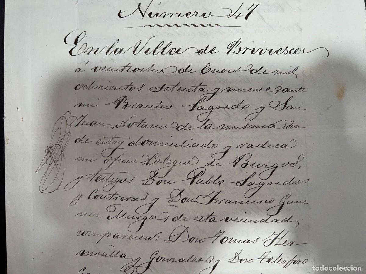 Manuscritos antiguos: BRIVIESCA - BURGOS, 1879. PODER PARA PLEITOS.VER FOTOS - Foto 3