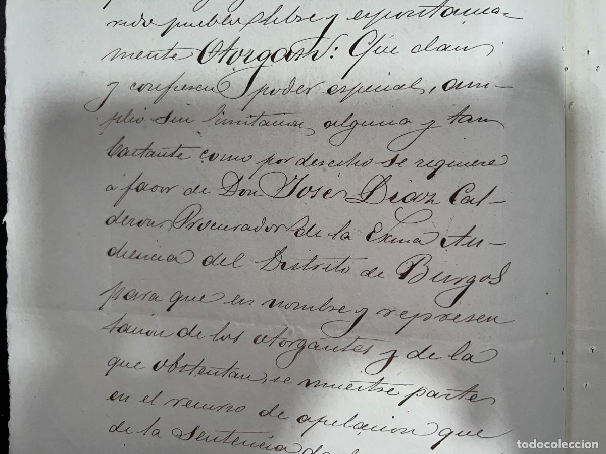 Manuscritos antiguos: BRIVIESCA - BURGOS, 1879. PODER PARA PLEITOS.VER FOTOS - Foto 9