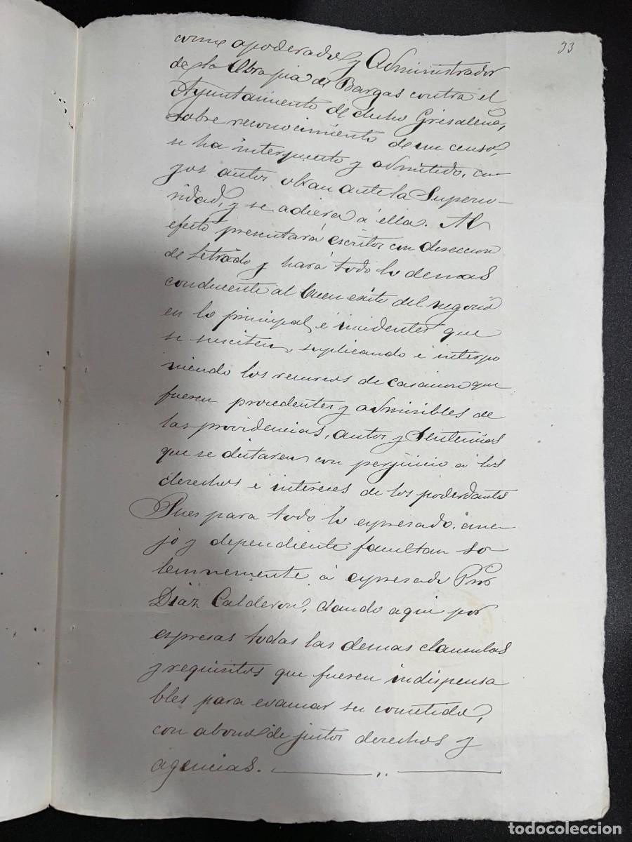 Manuscritos antiguos: BRIVIESCA - BURGOS, 1879. PODER PARA PLEITOS.VER FOTOS - Foto 11