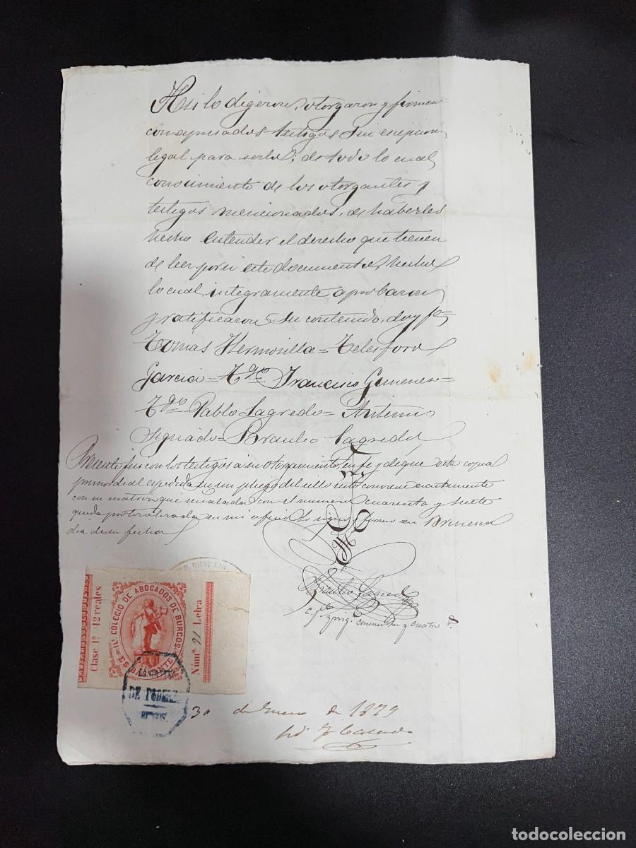 Manuscritos antiguos: BRIVIESCA - BURGOS, 1879. PODER PARA PLEITOS.VER FOTOS - Foto 15