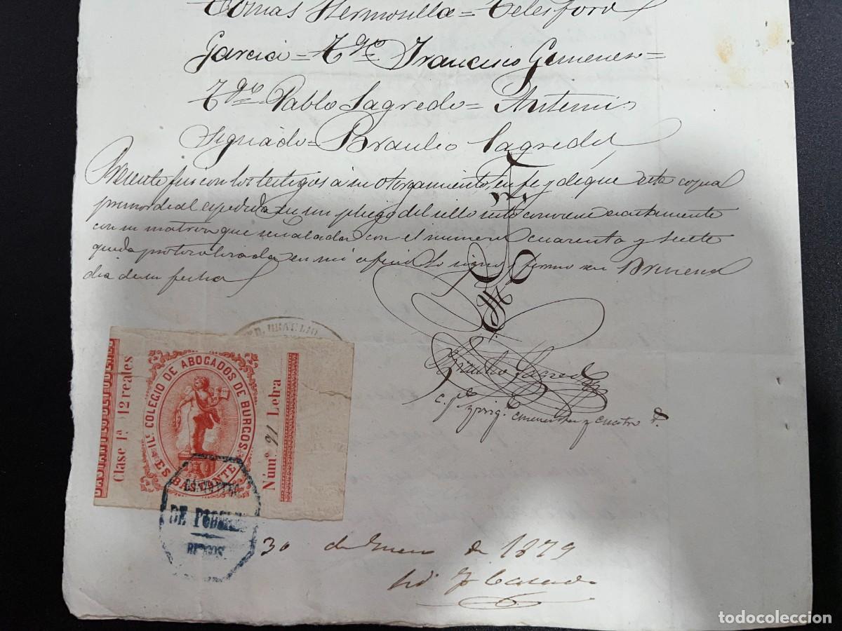 Manuscritos antiguos: BRIVIESCA - BURGOS, 1879. PODER PARA PLEITOS.VER FOTOS - Foto 19