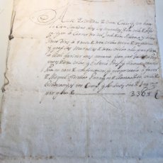 Manuscritos antiguos: MANUSCRIT. VENDA D’UNA CASA I HORT D’ALFORJA, CARRER JOC DE LA PILOTA. PONS, VIDIELLA. 1671. Lote 372698744