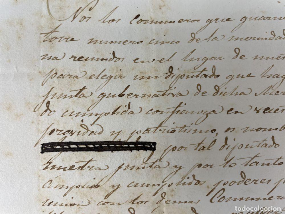 Manuscritos antiguos: DOCUMENTO DE ELECCI&Oacute;N DEL DIPUTADO MERINDAD DE BARCELONA. FDO ALCALDE. 1823 - Foto 11