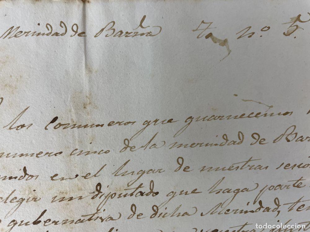Manuscritos antiguos: DOCUMENTO DE ELECCI&Oacute;N DEL DIPUTADO MERINDAD DE BARCELONA. FDO ALCALDE. 1823 - Foto 19