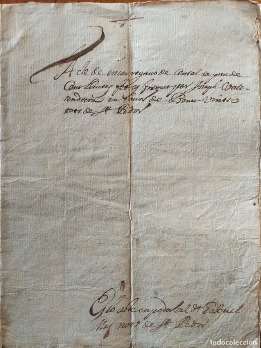 Manuscritos antiguos: Santpedor. Acte dencarregament de censal. Any 1773. - Foto 1