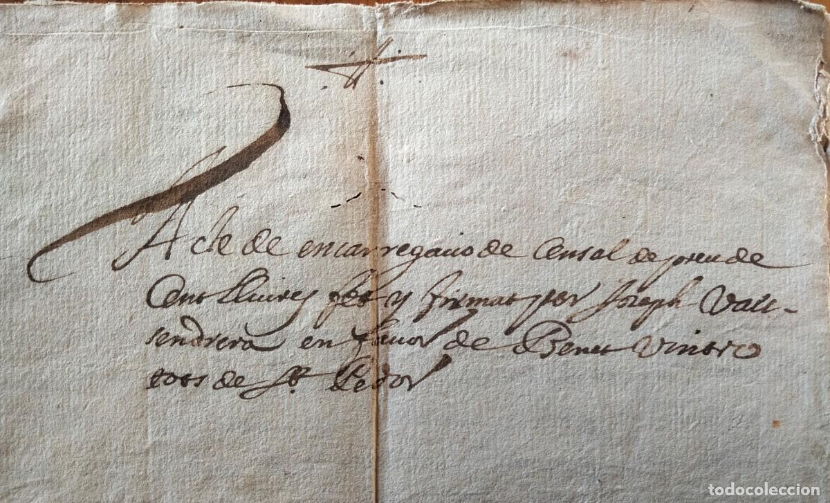 Manuscritos antiguos: Santpedor. Acte dencarregament de censal. Any 1773. - Foto 2