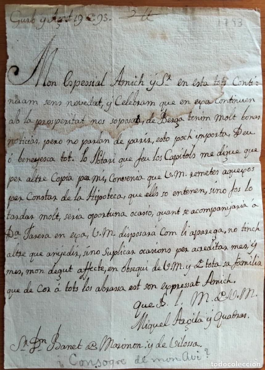 Manuscritos antiguos: La Bisbal de lEmpord&agrave;. Documentaci&oacute; de Benet de Marimon (1793-1796). - Foto 2