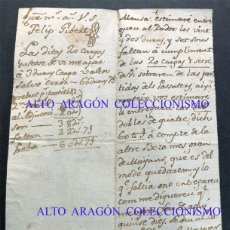Manuscritos antiguos: CARTA DE PAGO DE 26 CARGAS DE VINO / MANRESA - LA GUARDIA ( BARCELONA ) ALREDEDOR 1815. Lote 382465649