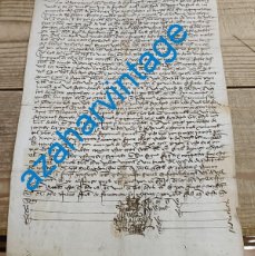 Manuscritos antiguos: 1449, ESPECTACULAR MANUSCRITO VENTA DE TIERRAS EN NEGUERUELA, SEGOVIA, 1 PAGINA. Lote 382600164