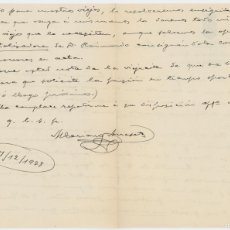 Manuscritos antiguos: 1928. CARTA DIRIGIDA POR EL DIPUTADO MARIANO ARRASATE A PAZ DE CIGANDA