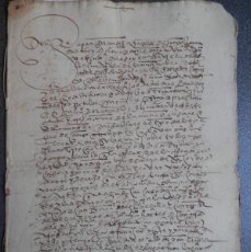 Manuscritos antiguos: FUENTE OBEJUNA CÓRDOBA MANUSCRITO AÑO 1560 BONITA LETRA 8 PÁGS, PALEOGRAFÍA, ESCRITURA VENTA. Lote 385114309