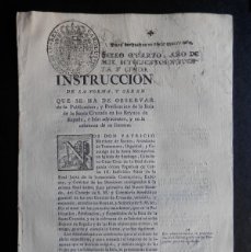 Manuscritos antiguos: BULA DE LA SANTA CRUZADA AÑO 1795 FISCALES OFICIOS, COMISARIO GENERAL SELLO Y FIRMA IMPRESA. Lote 386693049