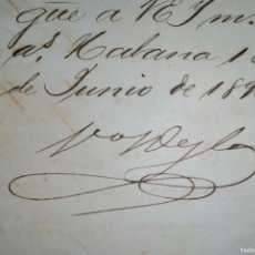 Manuscritos antiguos: 1896 CUBA FIRMADO POR CAPITÁN GENERAL VALERIANO 'EL CARNICERO' WEYLER Y NICOLAU MARQUÉS DE TENERIFE