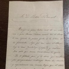 Manuscritos antiguos: CARTA MANUSCRITA DE JOSE M BARENYS. 1877. BARCELONA. INEDITA. CURIOSA SATIRA POLITICA. Lote 391106779