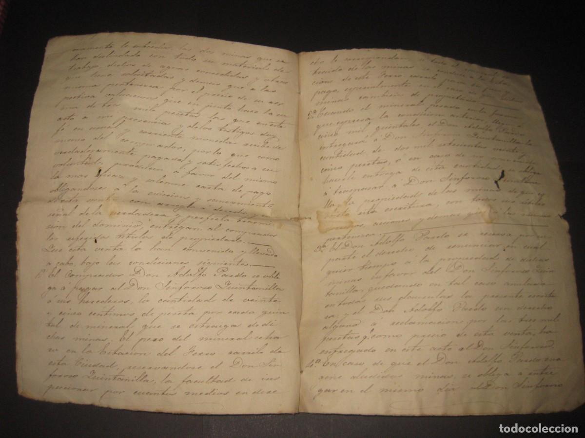 Manuscritos antiguos: ANTIGUO DOCUMENTO MANUSCRITO SOBRE MINAS - Foto 2