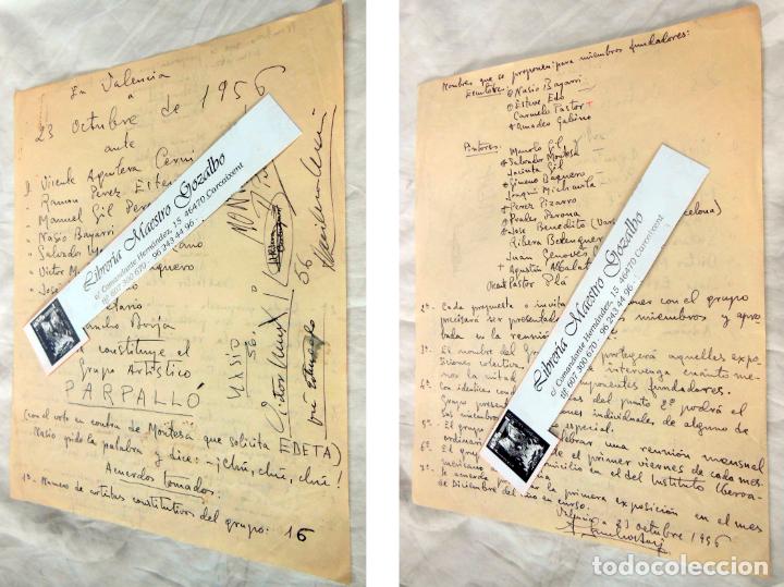 Manuscritos antiguos: CONSTITUCI&Oacute;N DEL GRUPO ART&Iacute;STICO PARPALL&Oacute;. 1956 - Foto 1