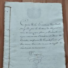 Manuscritos antiguos: TIMBROLOGÍA FISCAL 1828 SELLO ILUSTRES 60 REALES (2) Y SELLO 4º 40 MARAVEDÍS (15) - VALENCIA