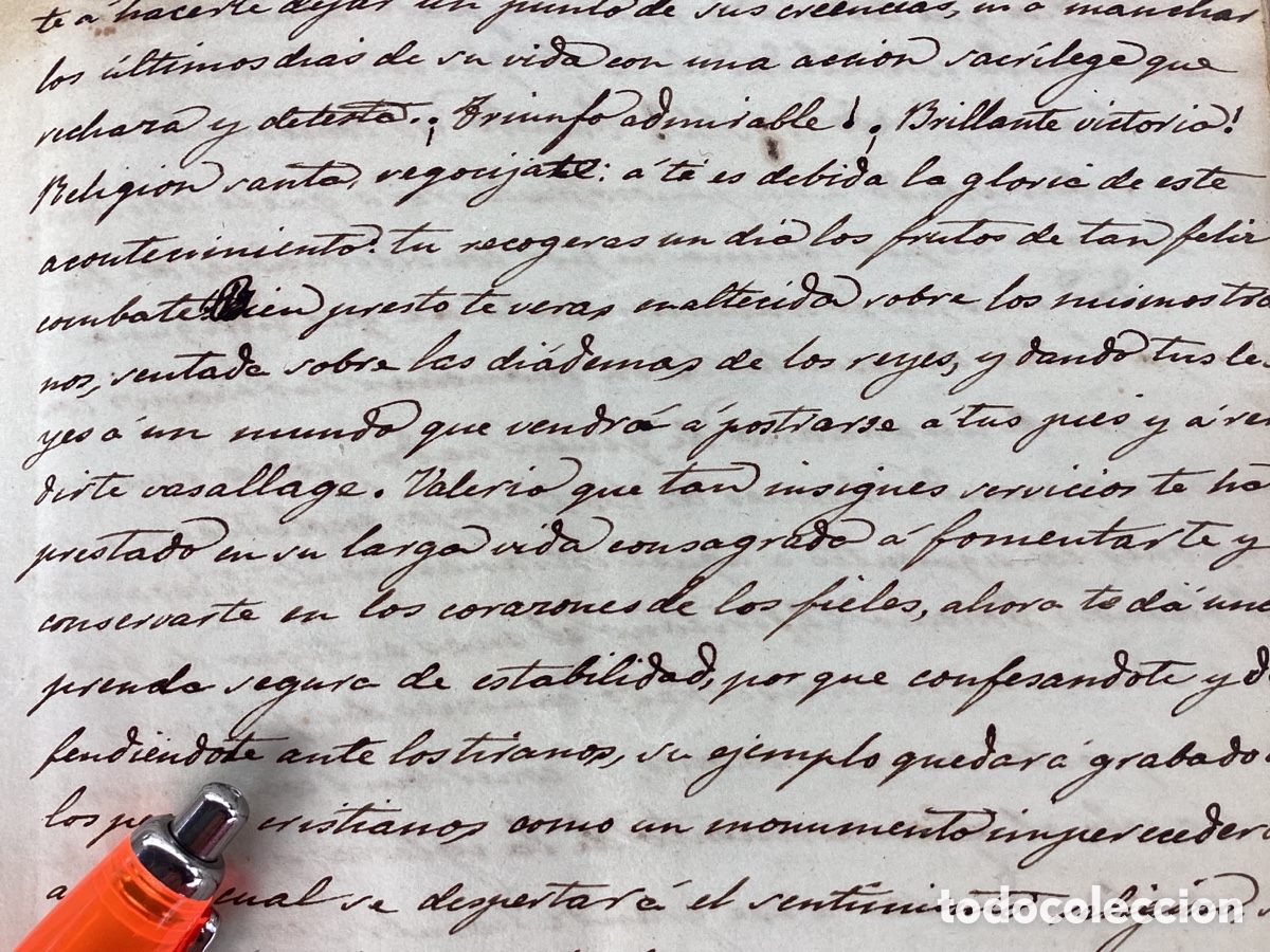 Manuscritos antiguos: Serm&oacute;n Paneg&iacute;rico &ldquo;Elogi&oacute; &ldquo; de San Valero - Foto 2