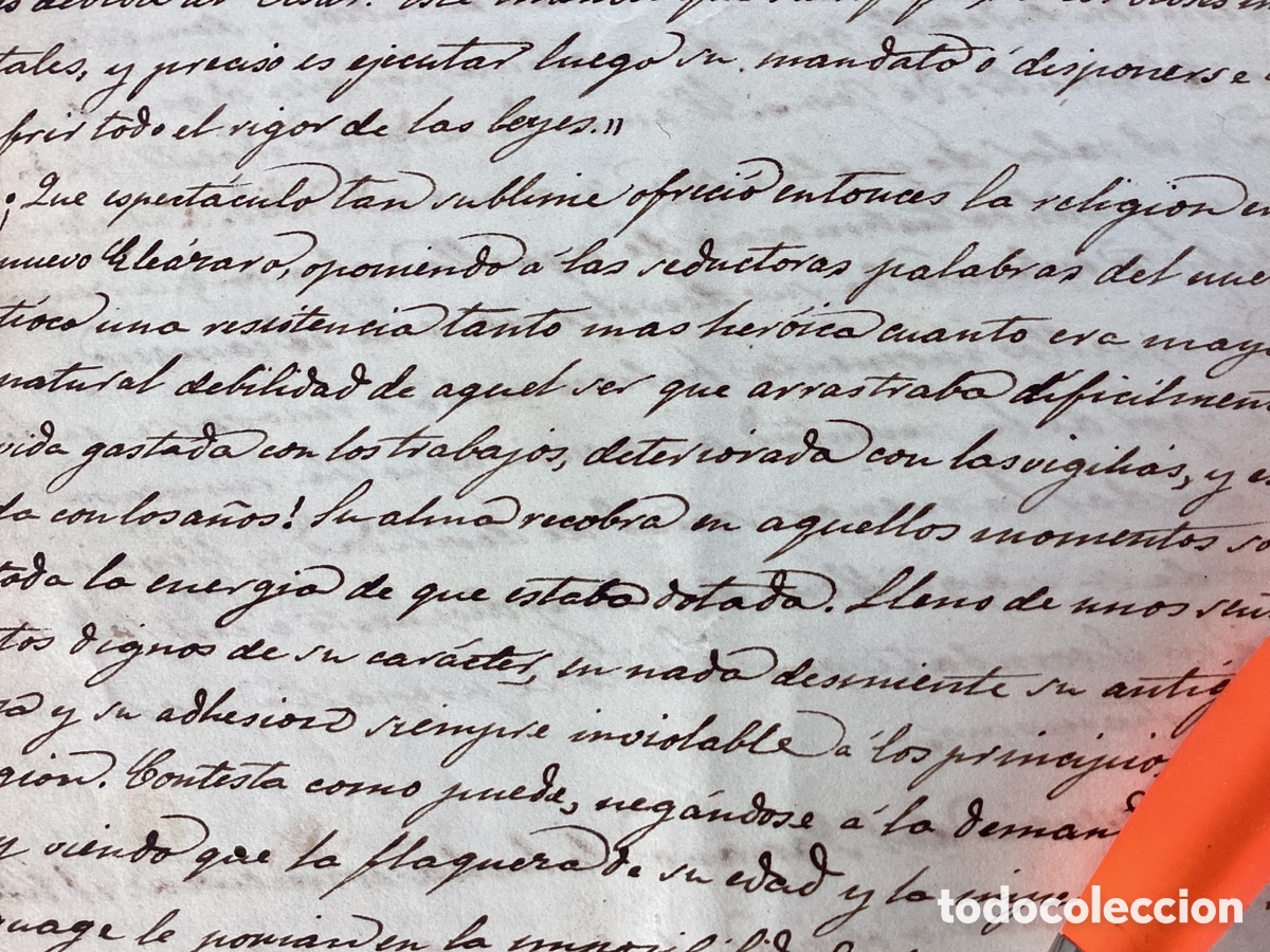 Manuscritos antiguos: Serm&oacute;n Paneg&iacute;rico &ldquo;Elogi&oacute; &ldquo; de San Valero - Foto 3