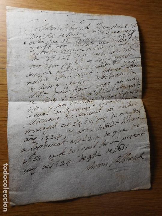 Manuscritos antiguos: ANTIGUO MANUSCRITO CATALAN ANTONI ALBERICH - SEBASTIA GIRONA TARRAGONA 1699