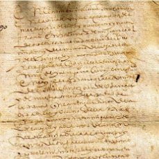 Manuscritos antiguos: ANTIGUO MANUSCRITO DE 1530 EN VERGARA TESTAMENTO ANTON MIQUELEZ DE ELORREGUI, Mª PEREZ DE AUZCOEGUI. Lote 396263324
