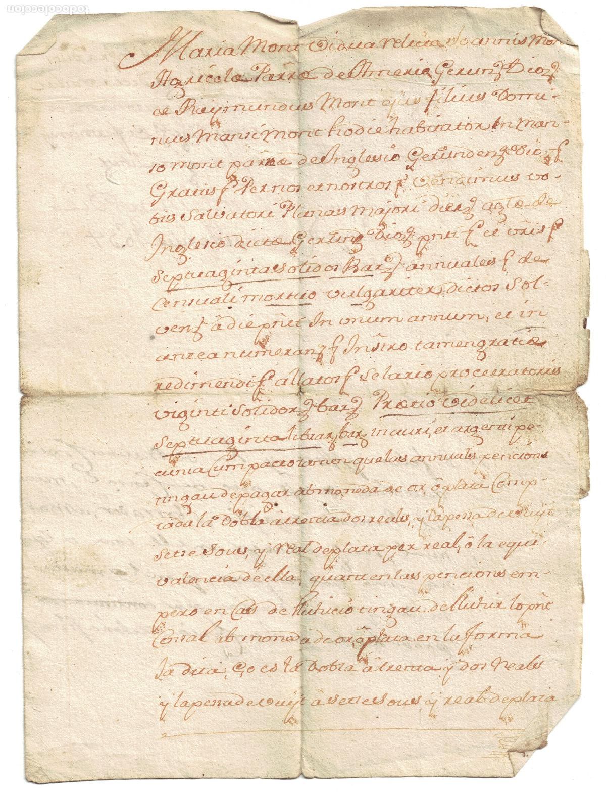 Manuscritos antiguos: 1654 - DOCUMENTO MANUSCRITO - - Foto 1