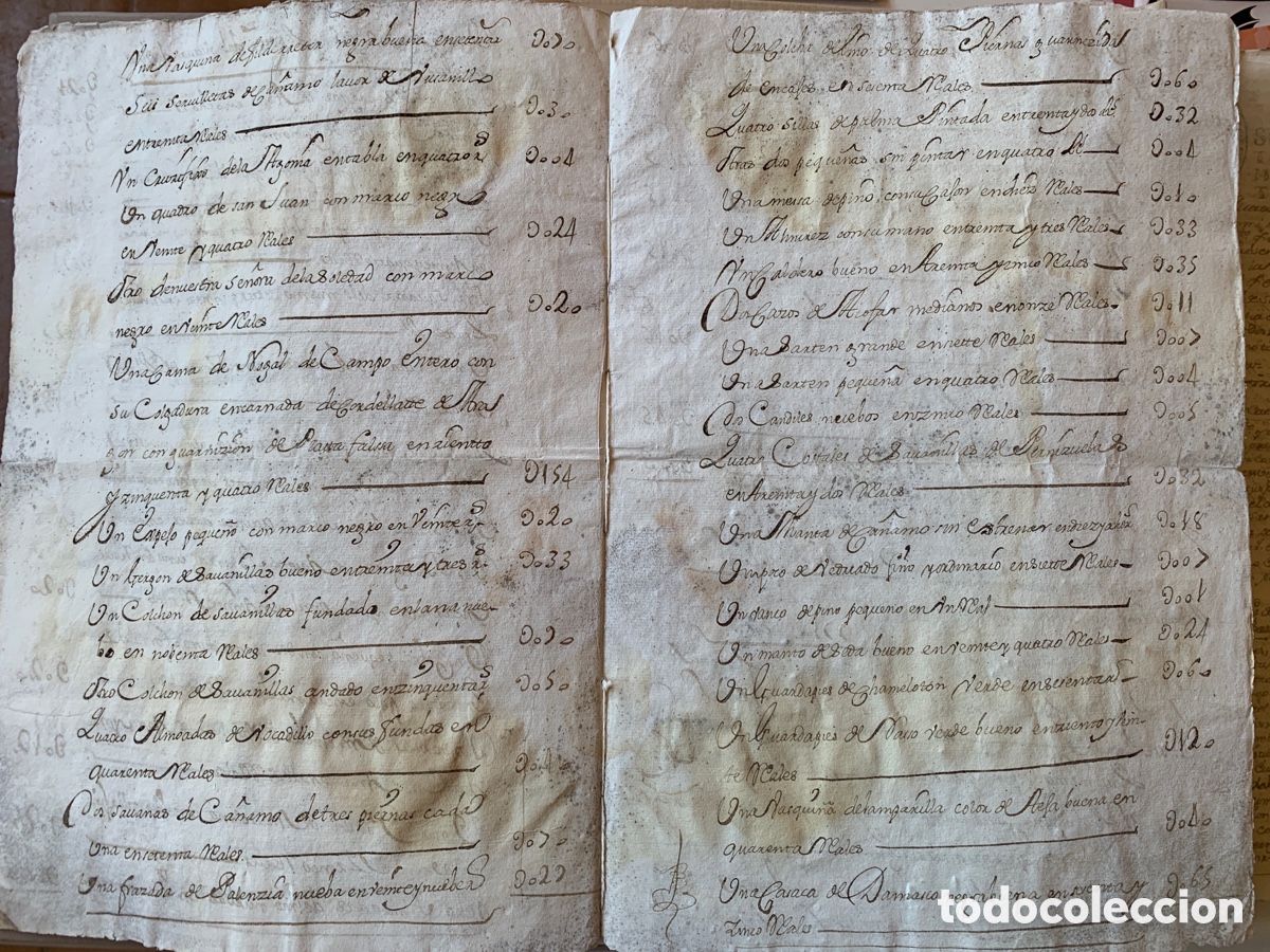 Manuscritos antiguos: Carta de dote - Chinch&oacute;n - A&ntilde;o 1732 - Foto 4