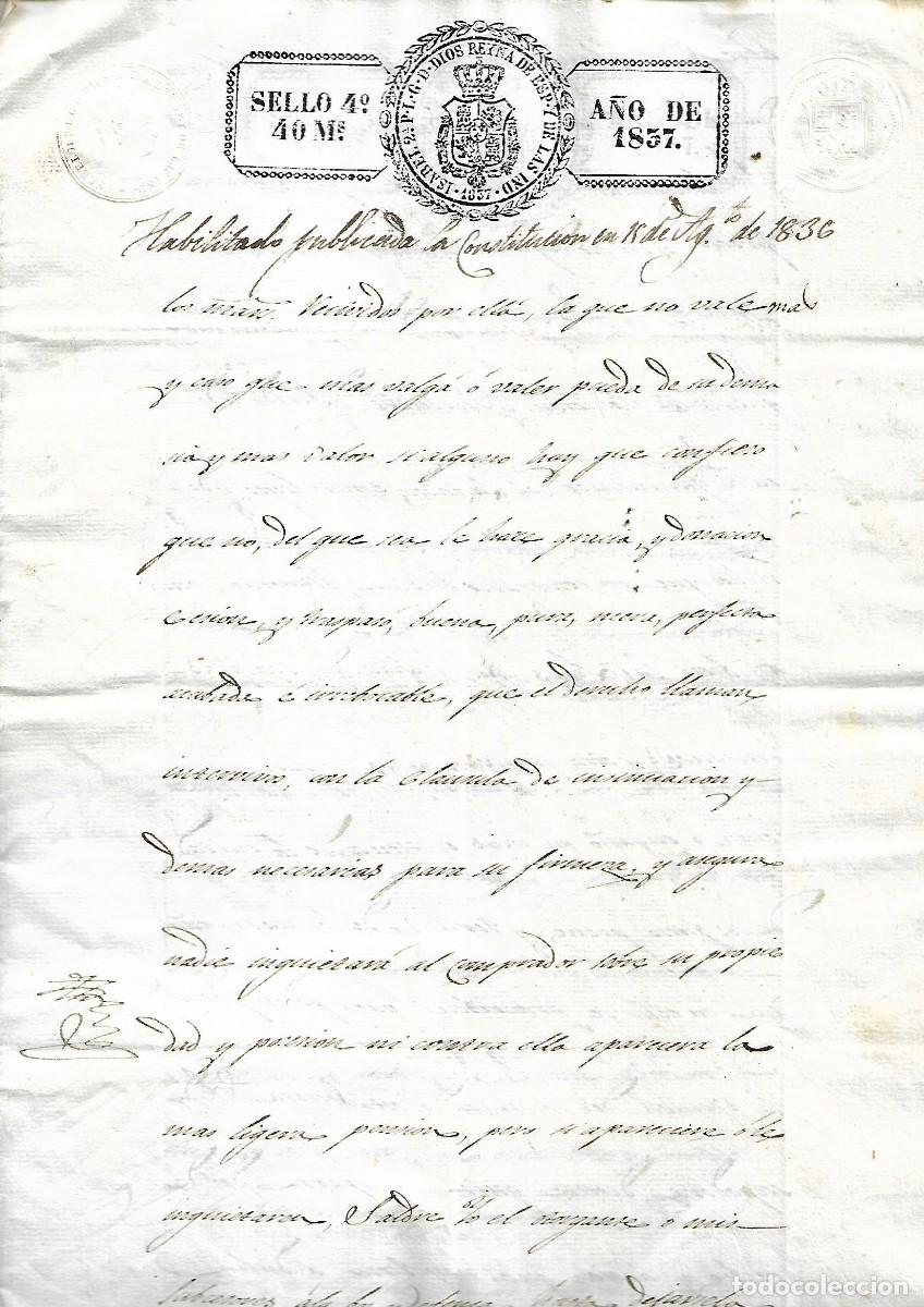 Manuscritos antiguos: M150- TIELMES - DOCUMENTO DE VENTA DEL 18 - 3- 1.853 - Foto 2