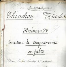 Manuscritos antiguos: M150- CHINCHO 1.871- ESCRITURA DE COMPRA VENTA A FAVOR DE JUSTO SANCHEZ CORTECEDO EL 4-5-1.871. Lote 398782529