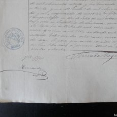 Manuscritos antiguos: SELLO BATALLÓN CAZADORES ESTELLA MANUSCRITO AÑO 1880 CERTIFICADO MILITAR SERVICIOS SOLDADO. Lote 399595654