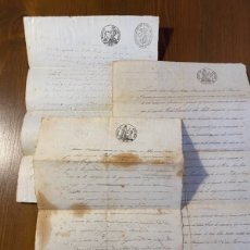 Manuscritos antiguos: 3 DOCUMENTOS MANUSCRITOS PAPEL TIMBRADO SELLO 4º 40 MS AÑOS DE 1855 - 1859 - 1860. Lote 401046149