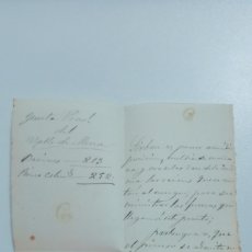 Manuscritos antiguos: CARTAS MANUSCRITA TEMÁTICA CARLISTA FECHADA EN ABRIL DE 1875 EN VILLASANA DE MENA. Lote 401071384