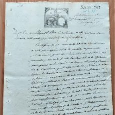 Manuscritos antiguos: TIMBROLOGÍA FISCAL AÑO 1886 - SELLO 12ª CLASE 75 C. DE PESETA - CERTIFICADO BAUTISMO BARCELONA. Lote 401887664
