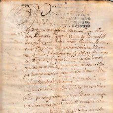 Manuscritos antiguos: 1745 BURRIANA (CASTELLON) SELLO FISCAL 4º 20 MRS DOCUMENTO MANUSCRITO VENTA DE CASA