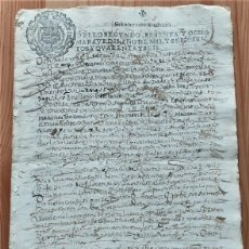 Manuscritos antiguos: TIMBROLOGÍA FISCAL AÑO 1646 SELLO 2º 68 MARAVEDÍS Y SELLO 4º 10 MARAV - VILLAVERDE DE ARCAYOS (LEÓN)