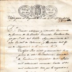 Manuscritos antiguos: 1833 VALENCIA FISCAL 4º HABILITADO REINADO ISABEL II