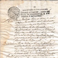 Manuscritos antiguos: 1774 MEDINA RUEDA (VALLADOLID) SELLO FISCAL OFICIO 4 MRS