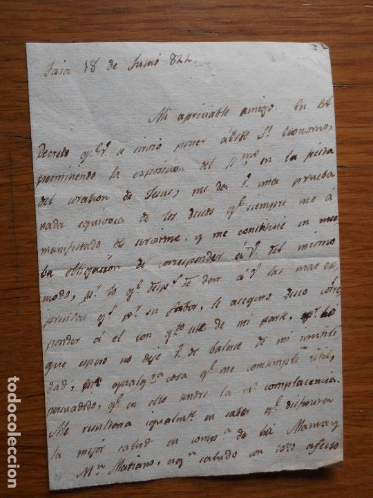 Manuscritos antiguos: ANTIGUA CARTA MANUSCRITO FAIA 1822 - Foto 1
