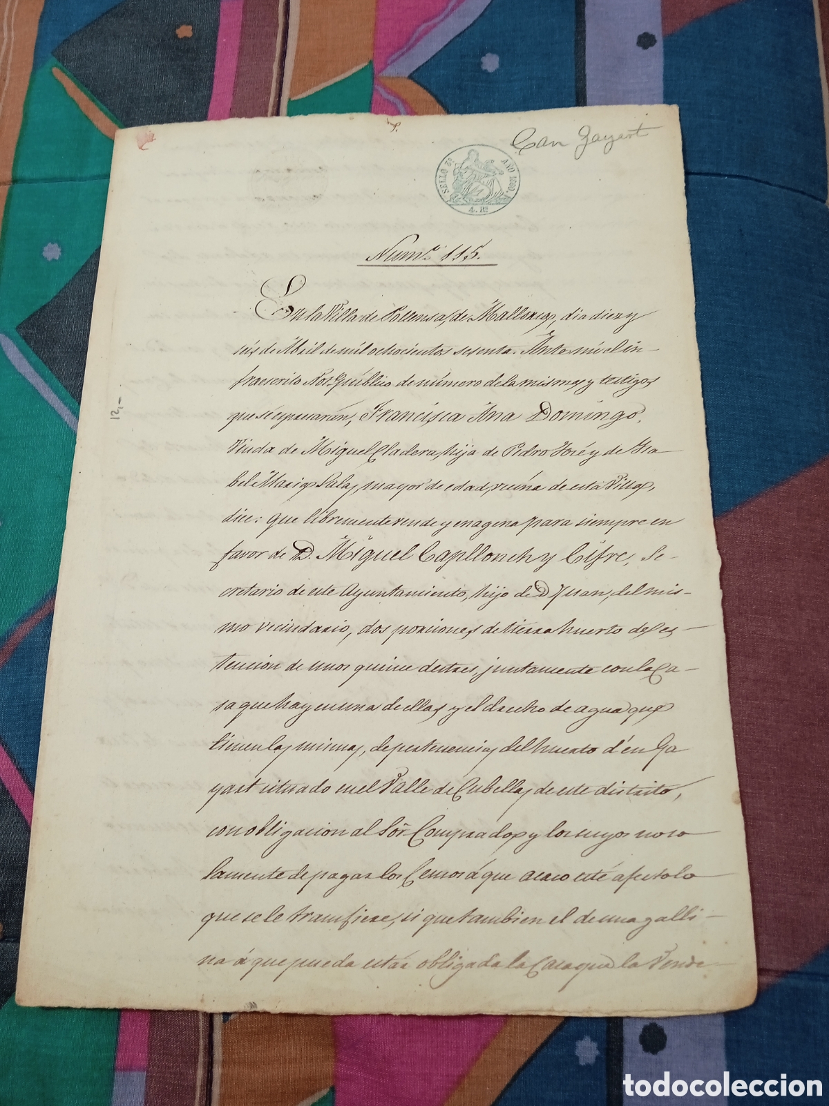 Manuscritos antiguos: DOCUMENTO 1860 DOS HOJAS POLLENSA POLLEN&Ccedil;A MALLORCA - Foto 1