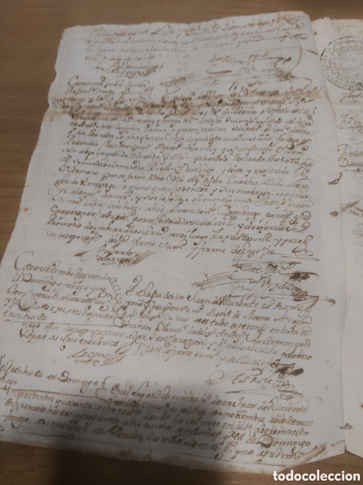 Manuscritos antiguos: 1748 sello cuarto veinte maraved&iacute;s Lugo Escrituras - Foto 2