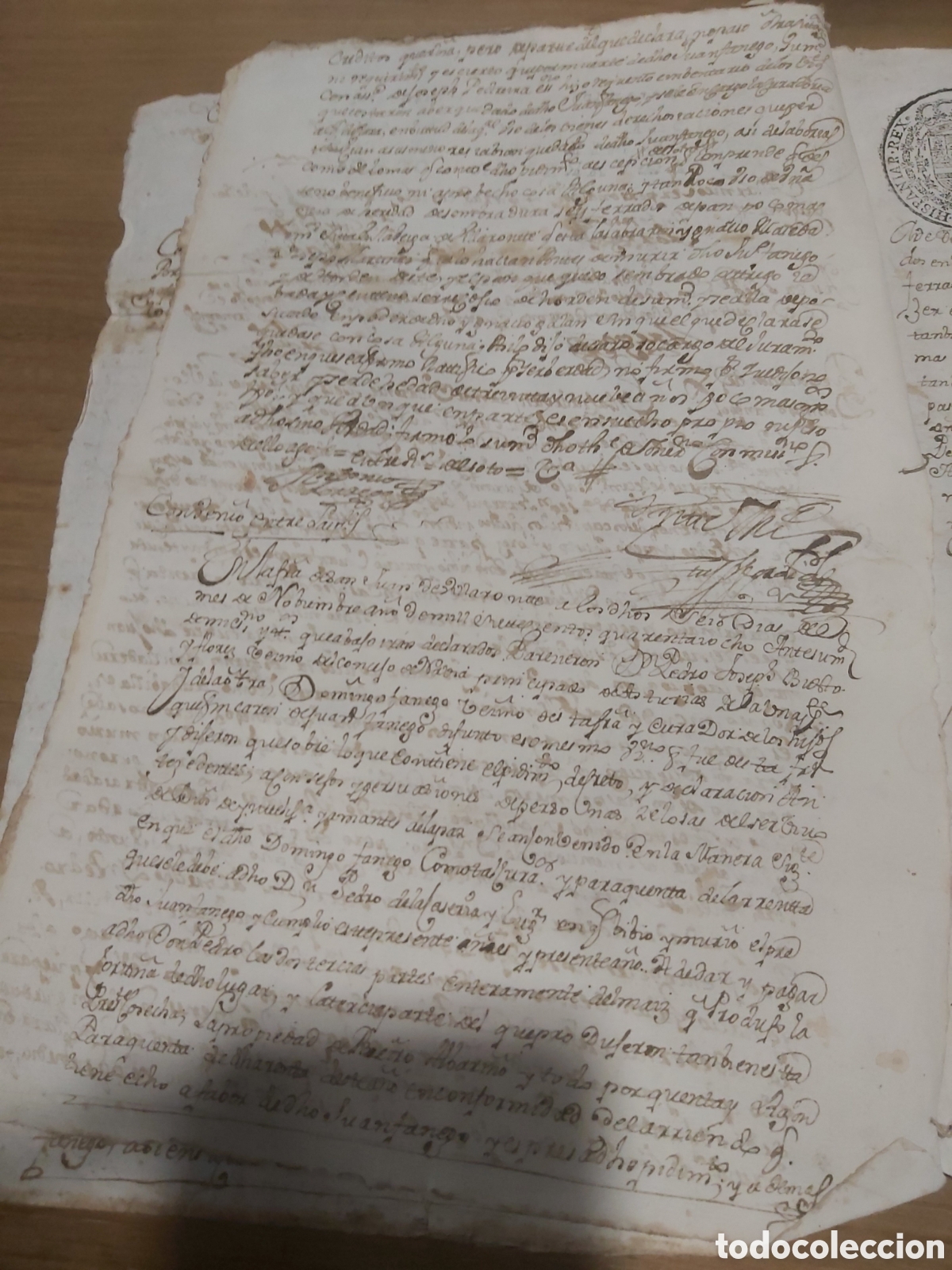 Manuscritos antiguos: 1748 sello cuarto veinte maraved&iacute;s Lugo Escrituras - Foto 4
