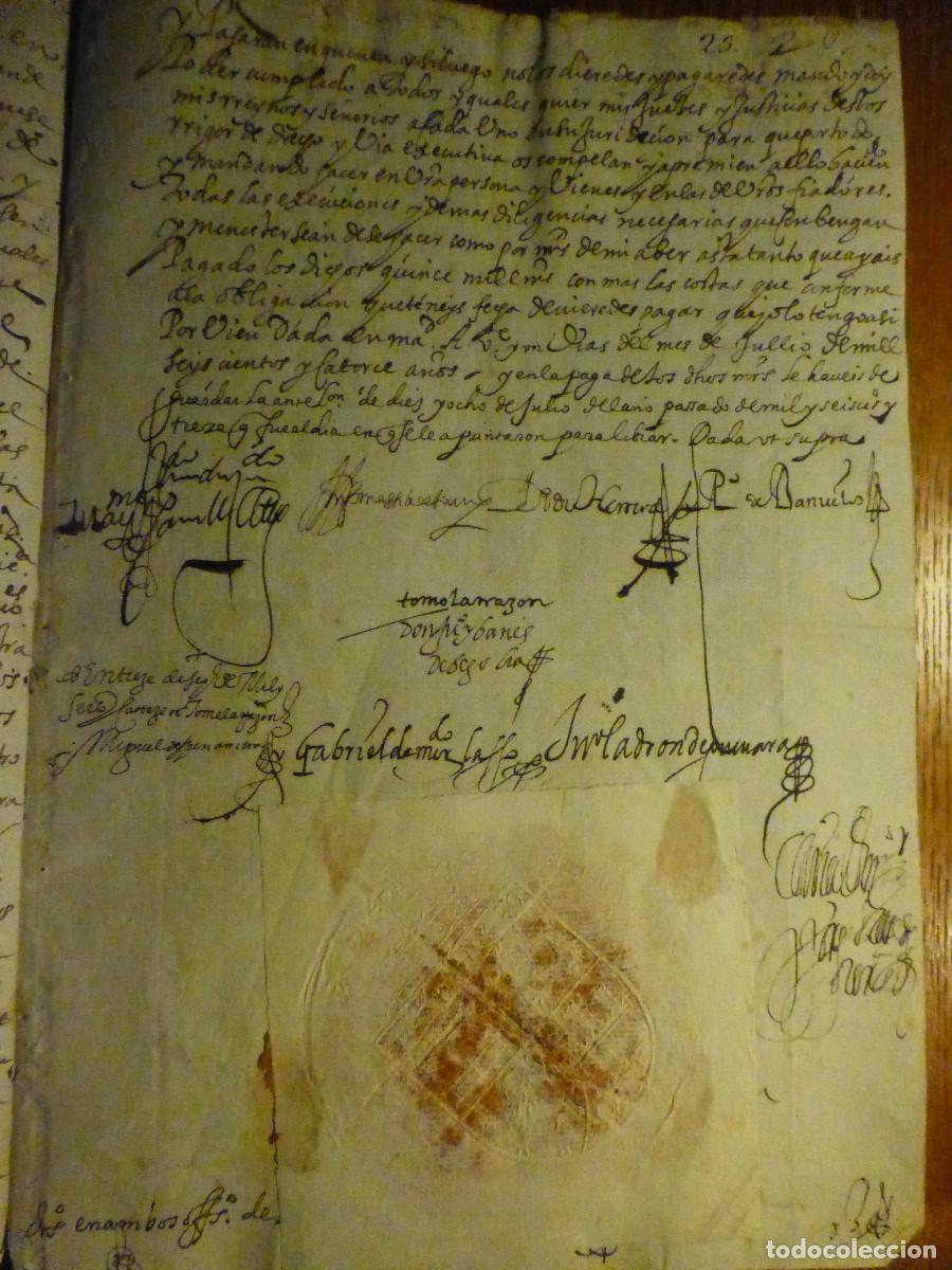 Manuscritos antiguos: Documento manuscrito - Con Sello de placa Seco - - Foto 1