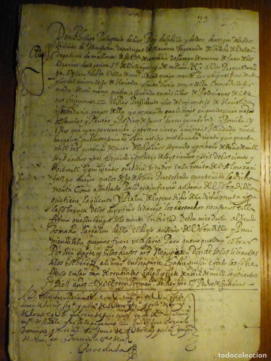 Manuscritos antiguos: Documento manuscrito - Con Sello de placa Seco - - Foto 3