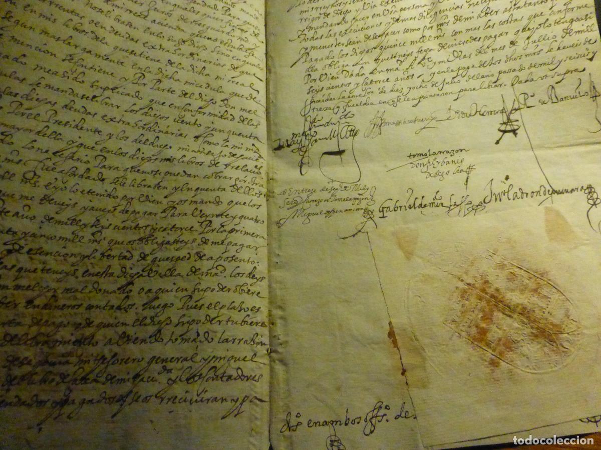 Manuscritos antiguos: Documento manuscrito - Con Sello de placa Seco - - Foto 4