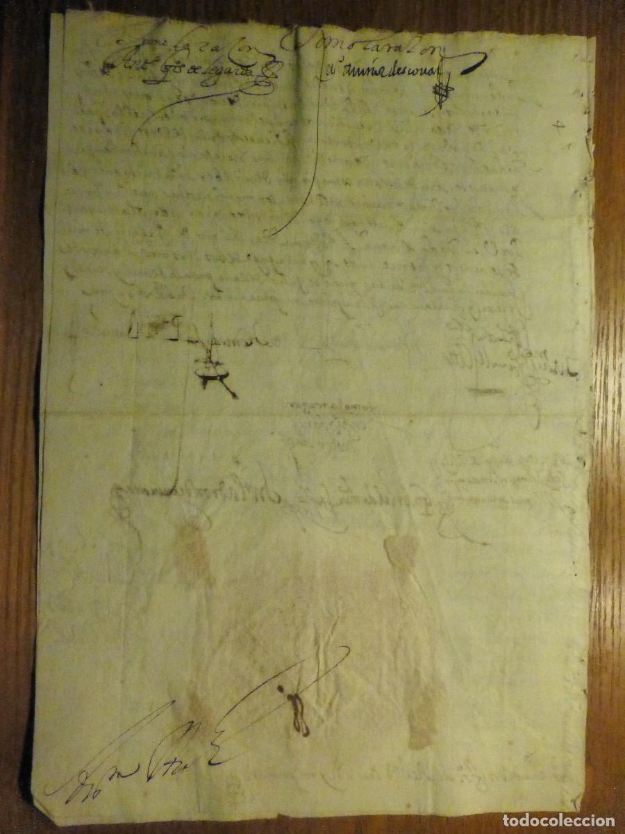 Manuscritos antiguos: Documento manuscrito - Con Sello de placa Seco - - Foto 5