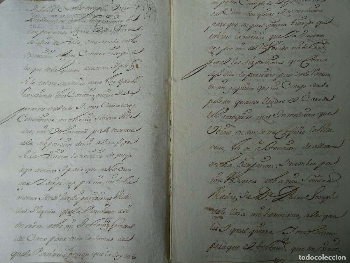Manuscritos antiguos: Ol&iacute;as, Toledo, poder para testar, 1732, 6 pags - Foto 2