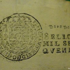 Manuscritos antiguos: SELLO CUARTO 4º QVARTO CUATRO 4 MARAVEDIS P/ POBRES DE SOLEMNIDAD - AÑO 1759 CARLOS III, TIMBROLOGÍA