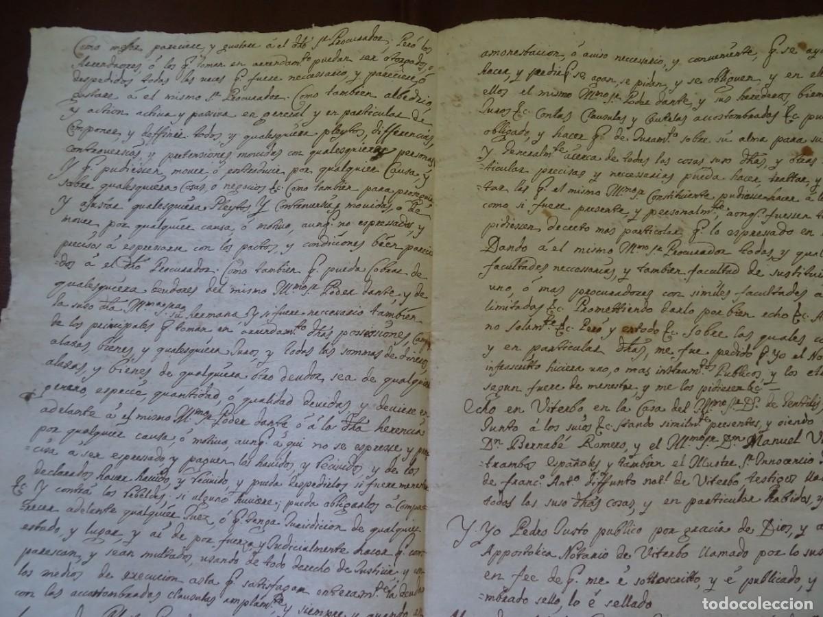 Manuscritos antiguos: Eugenio Gerardo Lobo, Mariscal de Campo, poeta, poder en Viterbo, 1745, 4 pags - Foto 2